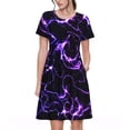 thumbnail image 1 of Disketp Galaxy Lightning para Vestido de Manga Corta para Mujeres, Vestidos de Verano para Mujeres, Casual y Holgado para la Playa, 1 of 6