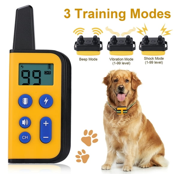 Dog Training Collar, Shock Collar for Dogs with Remote Rechargeable Waterproof Collar, 3 Training Modes, Beep Vibration and Shock,1000Ft Remote Range, Dog Bark Collar for Small Medium Large Dogs