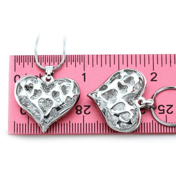 cocojewelry Small Heart Crystal Pave Pendant Necklace Valentine's Day Jewelry