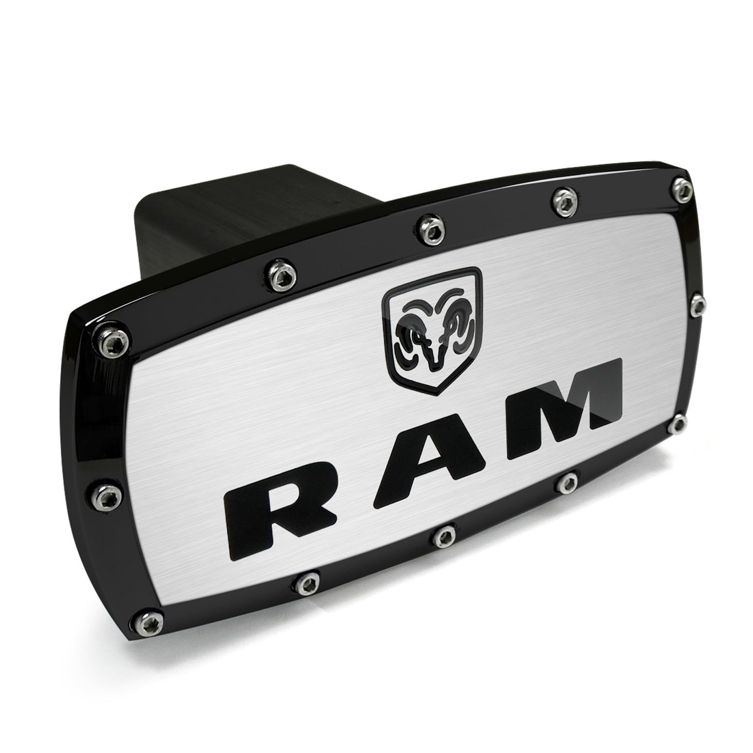 Dodge RAM Black Trim Brush Billet Aluminum 2" Tow Hitch Cover Walmart