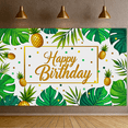 thumbnail image 5 of Tropical Themed Happy Birthday Banner with Pineapples and Leaves Party Decoration Backdrop for Birthday Parties Photography Props and Decorations, 5 of 6