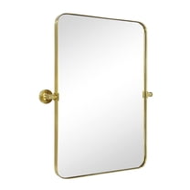 TEHOME Aura Gold Metal framedd Bathroom Pivoting Vanity Mirror, 20x30 inches, Stainless Steel, Rectangular