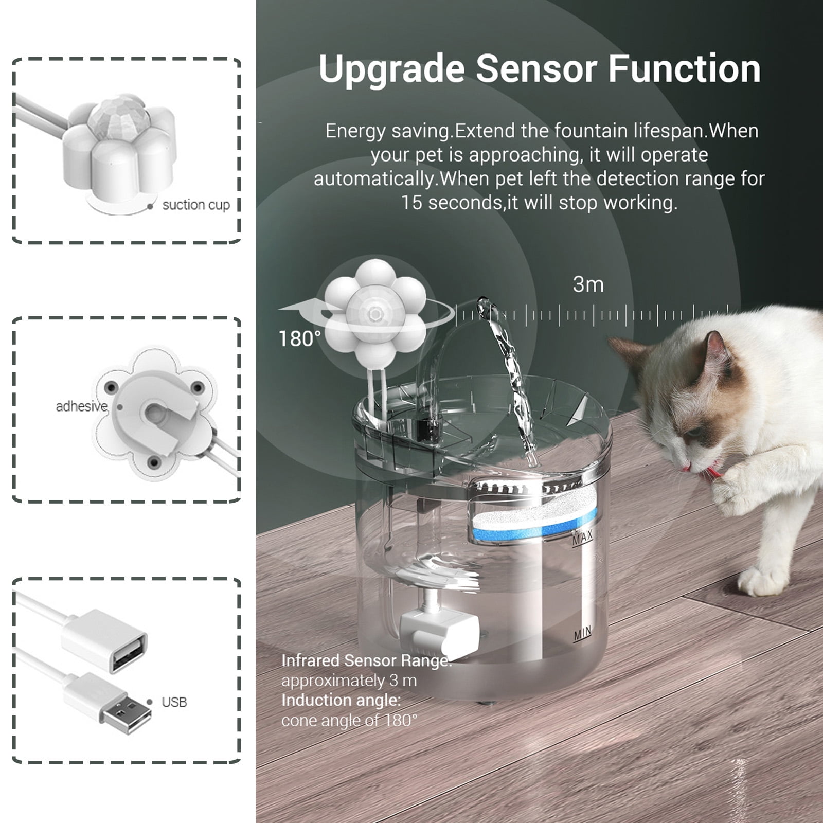 Cat Water Fountain Filters Foam Replacement 8 Pack