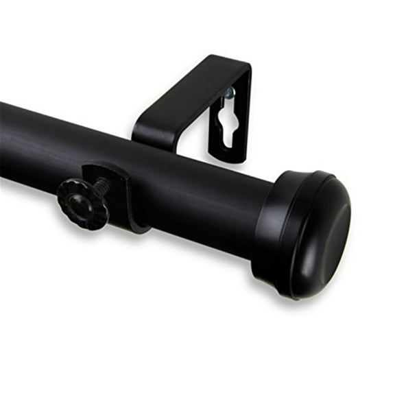 Gothic Glamour Curtain Rod - 48-84 Inch Black Rod Set - Adjustable Pole with BracketsHardware