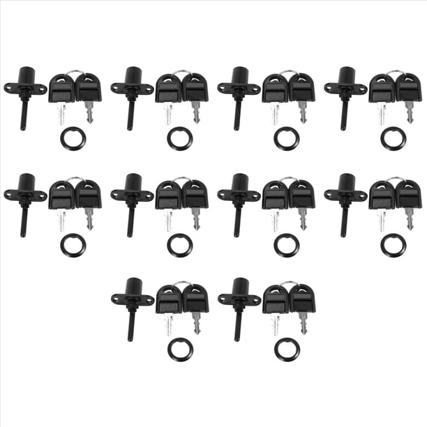 10X Zinc AleaciÓN Computadora Escritorio Gabinete BuzÓN CajÓN Armario Armario Cam Lock con Llaves, Negro