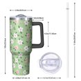 thumbnail image 2 of 40oz Pioneer Flower Floral Print Pattern Insulated Tumbler with Handle, BPA-Free Leak Proof Lid and Straws, Double Wall Vacuum, Hot 12h/Cold 34h, 2 of 6