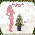 thumbnail image 4 of Lumiparty 3ft Pre-Lit Artificial Christmas Tree with Potted Base, Flocked Snow 78 Warm White LED Lights Red Berries, Festival Decoration Xmas Holiday Decor, 4 of 6