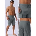 thumbnail image 5 of DARING DIVA Men's Solid Color Side Pockets Lining Summer Board Shorts 32 Gray, 5 of 6