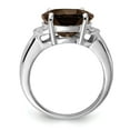 thumbnail image 3 of Sterling Silver Rhodium Oval Smoky Quartz Ring QR2947SQ, 3 of 8