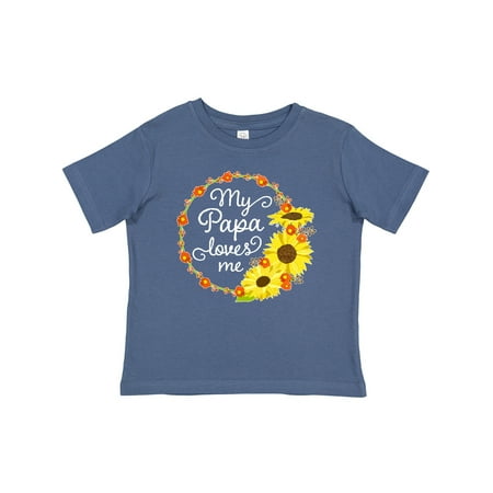 

Inktastic My Papa Loves Me with Sunflower Wreath Gift Baby Boy or Baby Girl T-Shirt