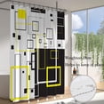 thumbnail image 3 of Shower Curtain for Bathroom,White Black and Yellow Abstract Geometric Shower Curtain 72x72 inch Waterproof Fabric Shower Curtains with 12 Hooks, 3 of 6