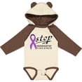 thumbnail image 3 of Inktastic Stop Domestic Violence-purple ribbon Boys or Girls Long Sleeve Baby Bodysuit, 3 of 5
