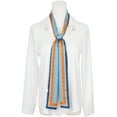 thumbnail image 2 of INSPIRE CHIC Women's Contrast Color Vintage Scarf, Skinny Long Hair Ribbon Handbag Handle Wrap Neck Tie Scarves Neckerchief 147x14cm/57.9x5.5"(LxW) Blue, 2 of 6