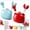 Crab Shaped Blue + Red, variant on Crab Shaped 4 in 1 Multi Tool Opener, Magnetic Fridge Magnet with Beer Bottle Opener, Retractable Box Cutter & Mini Scissors, Compact Kitchen Gadget for Home Office