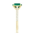 thumbnail image 3 of Rosec Jewels Solitaire Created Emerald Ring with Diamond Side Stones (8 mm) - AAAA Quality, 14K Yellow Gold, US 10.50, 3 of 8