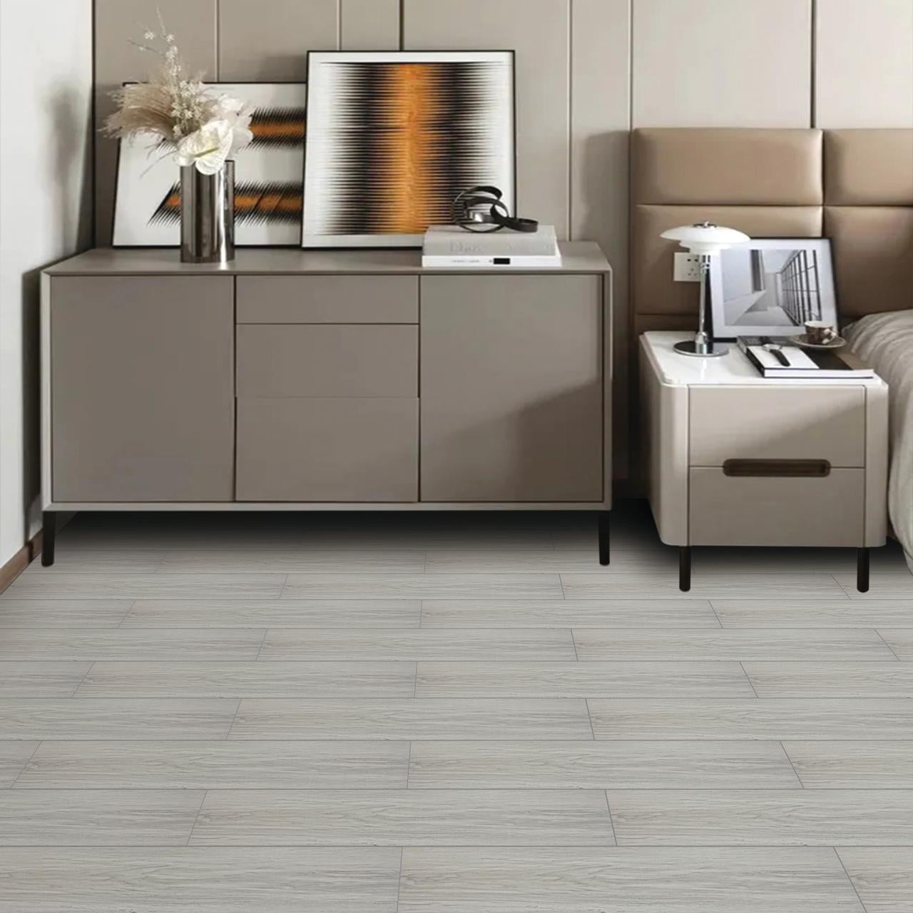 UMIGGEE Grey Wood-Look Peel and Stick Floor 6-in x 35-in (10Pcs/Pack) Vinyl Flooring Self-Adhesive DIY Flooring for Home Decoration Kitchen Dinning Room Bedroom (Cover 14.5 Sq. ft)
