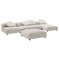 thumbnail image 1 of Solace4-Piece Modular Upholstered Fabric Sectional Sofa With Ottoman in Salt, 1 of 18