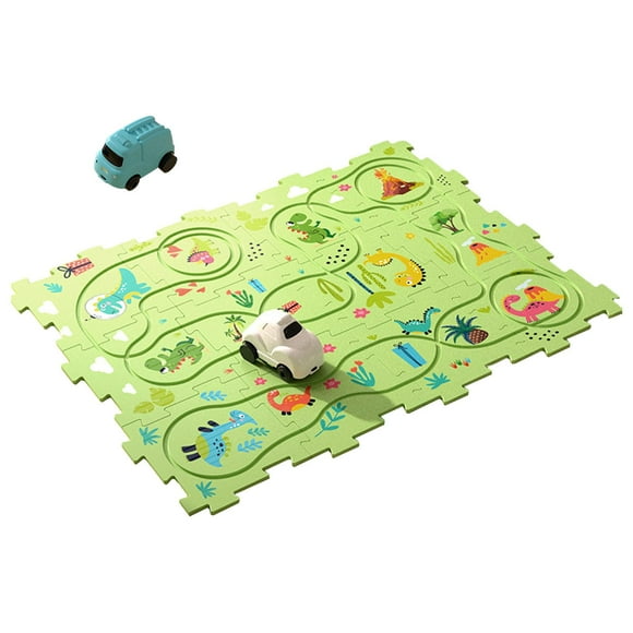 Pista de rompecabezas para niños, juego de Paly, bloques de construcción de pista, juguete , carril, juguetes de construcción de automóviles , Rompecabezas de dinosaurios 12