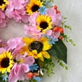 thumbnail image 5 of Spring Summer Wreaths for Front Door, 20 Inch Artificial Wreath with Hydrangeas Sunflower, for All Seasons Easter Indoor Outdoor Farmhouse Home Porch Wall Window Decor, 5 of 9