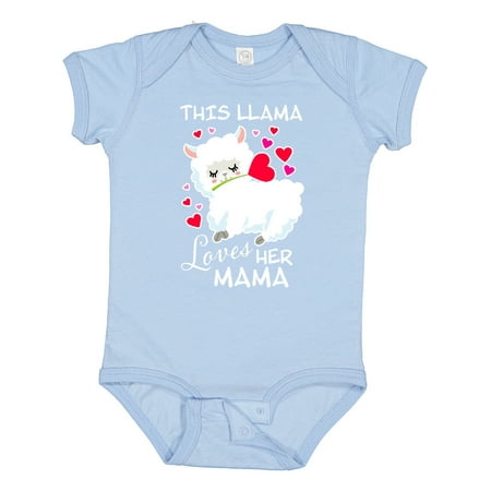 

Inktastic This Llama Loves Her Mama with Hearts Gift Baby Boy or Baby Girl Bodysuit