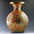 thumbnail image 5 of Oriental Flowers Hand Painted Wooden Vase 12 Inches, 5 of 5