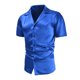 thumbnail image 1 of Blusa y camisa de manga corta con cuello vuelto para hombre, camisa brillante de manga corta con cuello vuelto, blusa de manga corta con cuello vuelto, abrigo de poliéster para hombre, 1 of 8