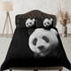 thumbnail image 1 of Cara de Panda en Negro Juego de Funda Nórdica para Niños, Juego de Cama Full, King, Queen,, 1 of 4