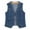 Dark Blue, variant on dazeni Womens Denim Jean Vest Classic Cropped Lapel Sleeveless Jean Jacket Button Up Jean Waistcoat Jacket with Pockets
