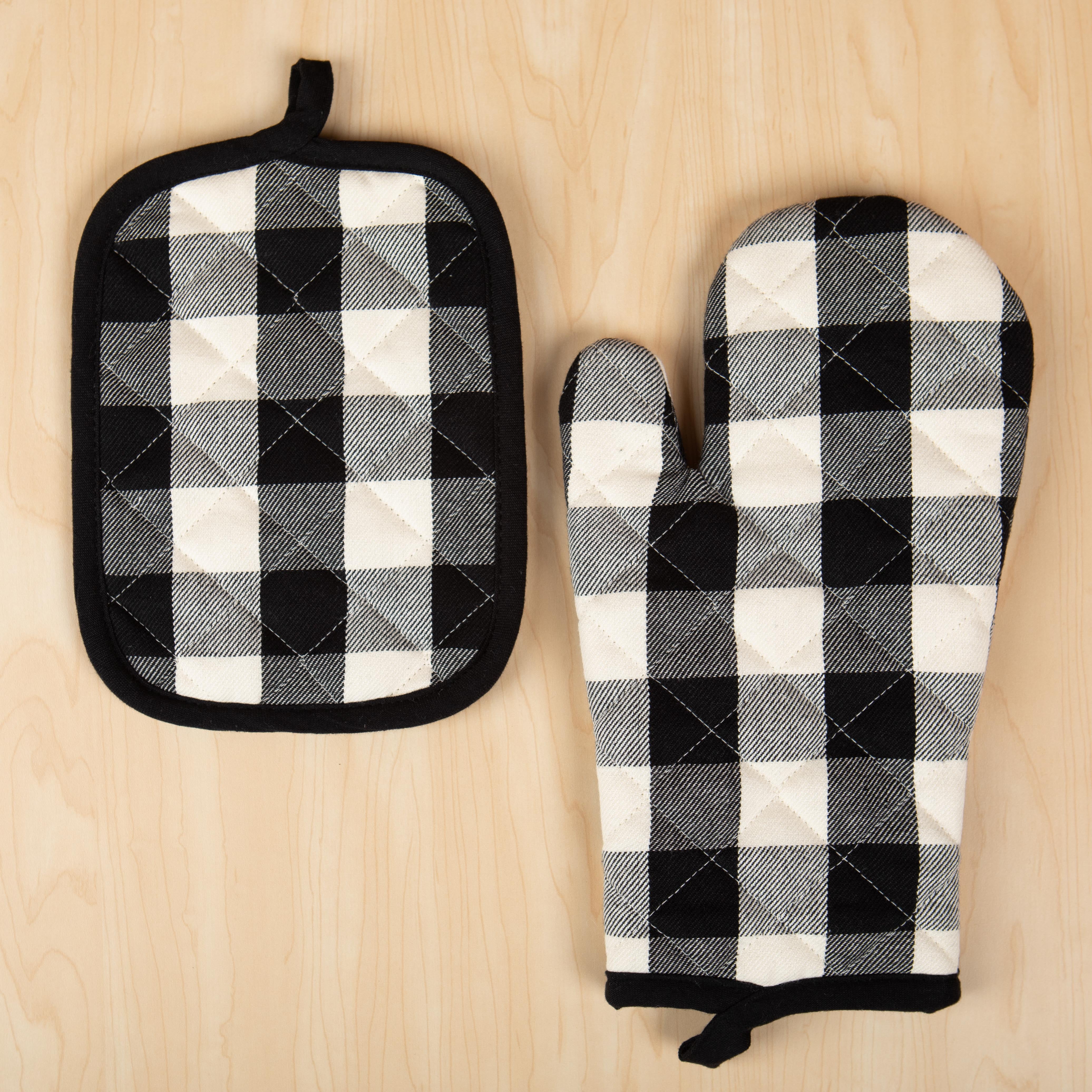 Way To Celebrate Harvest Black Oven Mitt and Pot Holder Set Walmart