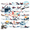 4A, variant on cartoon Airplane Theme Stickers, Waterproof Airplane Theme Sticker for Water Bottle Laptop Phone Cases Planner Skateboard Luggage Helmet Party Favor Decor, Ideal for Adults Teens Teacher Rewards