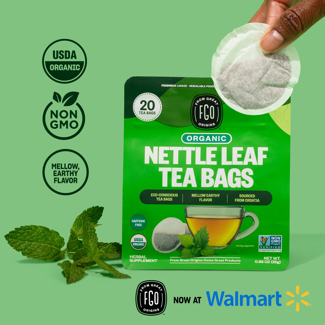 FGO Nettle Leaf Tea, Organic Tea Bags, 20 Count