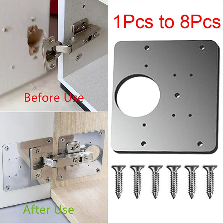 Hinge Repair Plate for Kitchen Cabinet Door Hinge Repair Kit, 1Pcs to 8Pcs