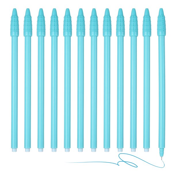 Uxcell 12Pcs Bolígrafos de Gel de Color, Bolígrafos de Punta Fina de Tinta de Gel Azul Claro de 0.5mm para Escritura Suave en Diario, Cuaderno, Oficina, Dibujo, Profesores, Azul Claro