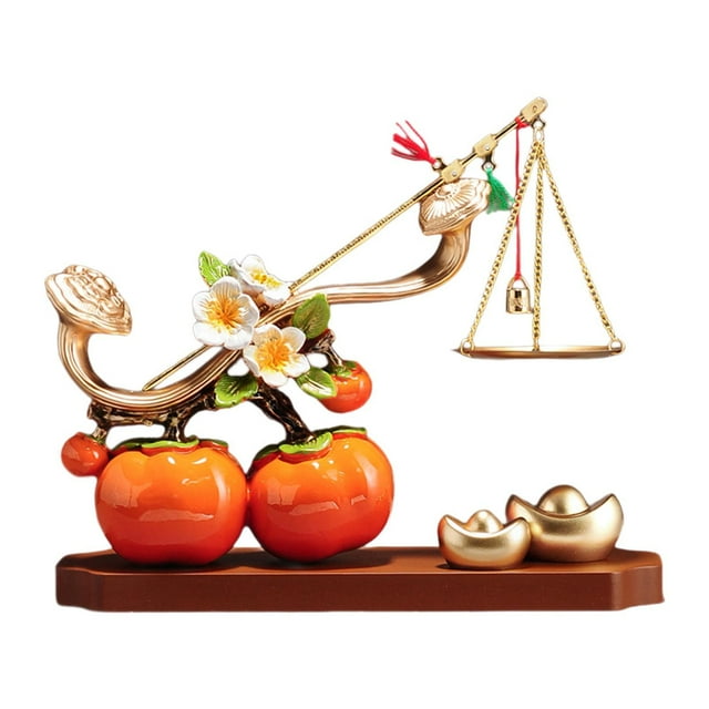 Estatua de caqui de la suerte,Figura de resina de caqui para centro de mesa,Adornos Feng Shui de buena suerte para inauguración de la casa,Decoración china de la suerte hecha a mano para el
