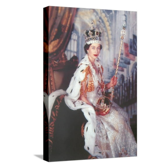 Art.com Young Queen Elizabeth II Stretched Canvas Print Wall Art, 12" x 18"