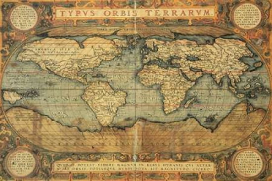 ortelius world map typus orbis terrarum 1570