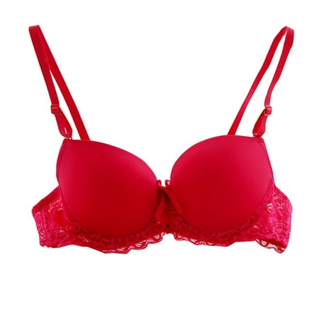 

Wuffmeow Women s Sexy Lace Bra Adjustment Push Up Support Bra A B Cup