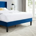 thumbnail image 5 of Javlergo Queen Bed Frame, Upholstered Platform Bed Frame with Headboard and Strong Wooden Slats, Non-Slip and Noise-Free,No Box Spring Needed, Easy Assembly, Queen Size Bed Frame, Dark Blue, 5 of 8