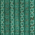 thumbnail image 1 of Ahgly Company Machine Washable Indoor Square Oriental Turquoise Blue Modern Area Rugs, 5' Square, 1 of 4