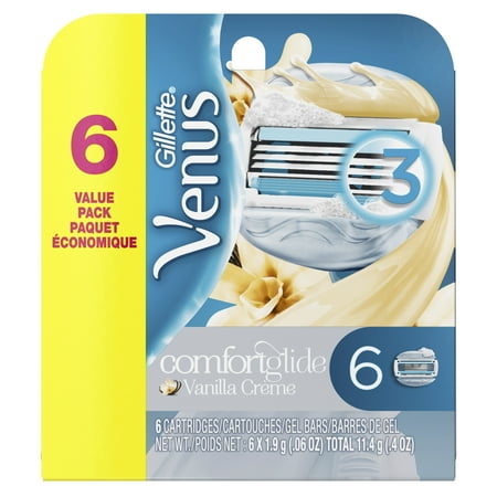 Gillette Venus ComfortGlide Vanilla Creme Women's Razor Blades - 6 Refills