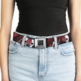 thumbnail image 5 of Buckle-Down Belt, Seatbelt Buckle Belt, DJ Skulls Up Down Black Red, Youth 22 to 32 Inches, 5 of 9