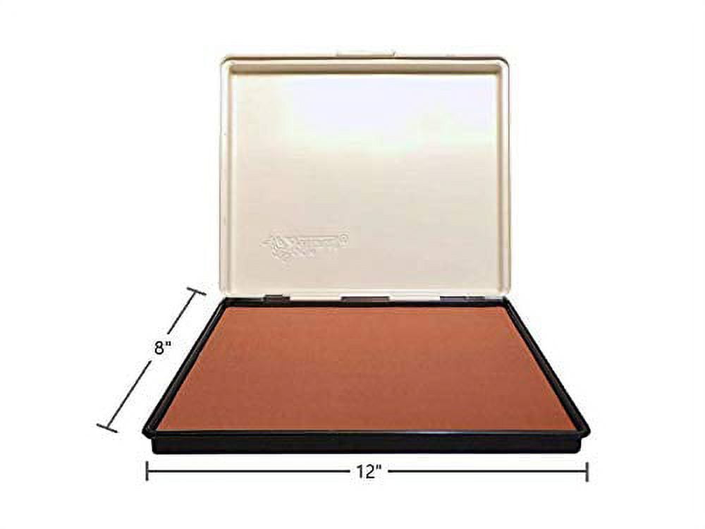 Infusion 8" x 12" Extra Large Industrial Stamp Ink Pad, Your Go to Large Stamp Ink Pad for Bright Color, Even Coverage and Durability, Light Brown Stamp Pad