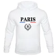 thumbnail image 4 of Sudadera con capucha deportiva informal para hombre, Jersey holgado de primavera y otoño con letras "PARIS" para parejas, estilo Hip-hop, Fitness y ocio, novedad de 2024, 4 of 5