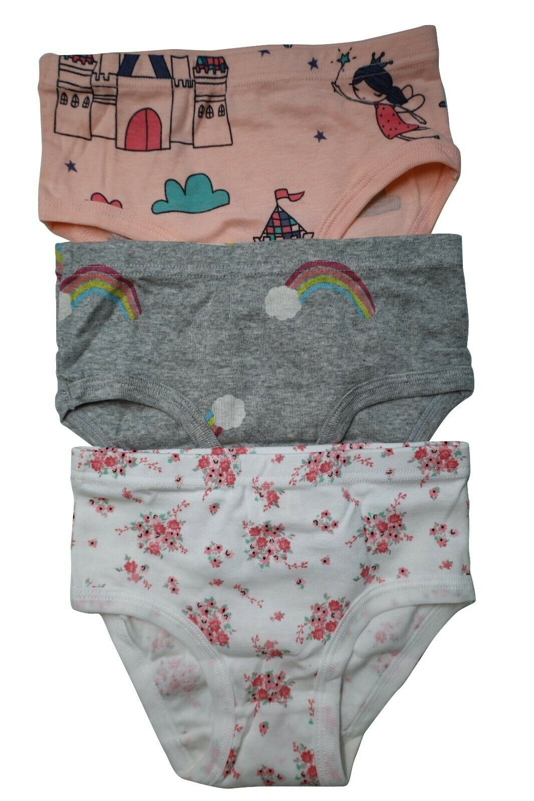 6 Packs Toddler Little Girls Kids Underwear Cotton Briefs Size 2T 3T 4T 5T  6T