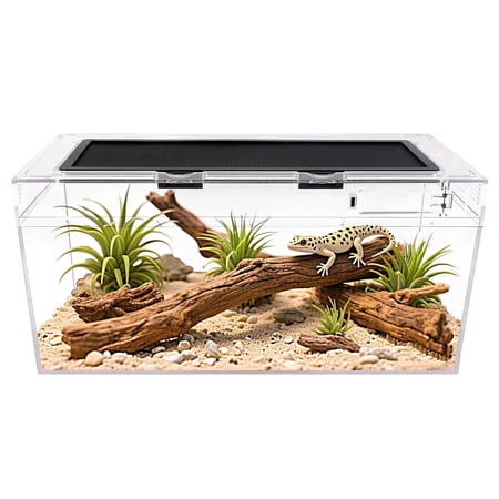 Reptile PC Terrarium Set, Reptile Tank 20" x 10"x 8",for Insect，Fish，Tarantula，Hermit Crab，Jumping Spider，Iguana，Tortoise，Leopard Gecko，Bearded Dragon