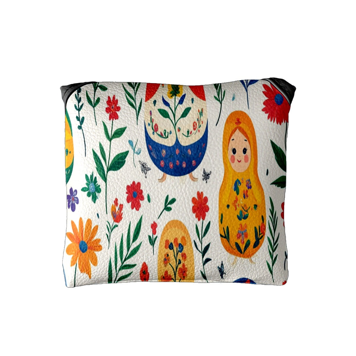 Golf Mallet Putter Cover Premium Leather Waterproof Golf Putter Head Cover with Magnetic Closure Russian Doll