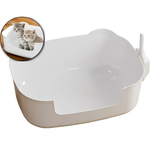 Dvruxg Large Cat Litter Box with High Sides, Cat Boxes for Indoor Cats, Cat Litter Pan for Kitty, Litter Box with Low Entry, Easy to Clean, Anti-Splashing