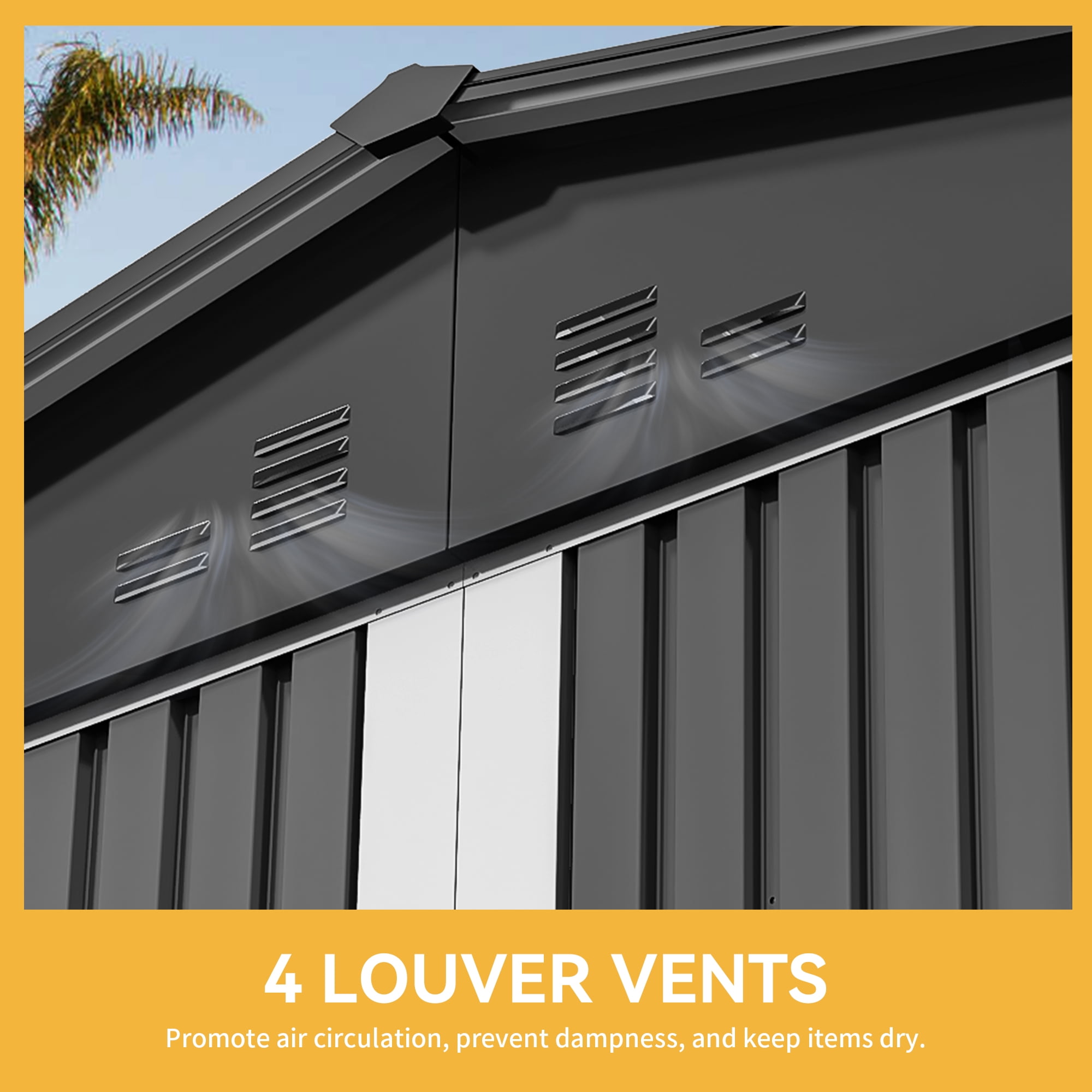 Uforic 10x8ft Metal Storage Shed with Lockable Doors & Vents Storage for Garden,Backyard, Patio, and Lawn Tools