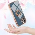 thumbnail image 3 of Compatible with Rose Gold iPhone 13 Mini Case for Women Girls Kickstand Ring Holder 360 TPU Rotation Case with Stand Plating Edge Work with Magnetic Mount Slim Luxury Girly Cover Case Gray, 3 of 17
