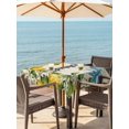thumbnail image 3 of Outdoor Tablecloth with Umbrella Hole for Patio/Picnic/Party/Camping, Summer Lemon Waterproof Table Cloth Square Cover Washable, Coastal Starfish Shells Pastoral Floral Vintage (54"x 54"), 3 of 8
